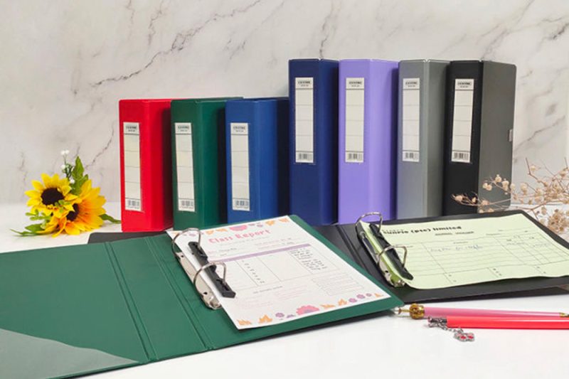 ring binders and file folders