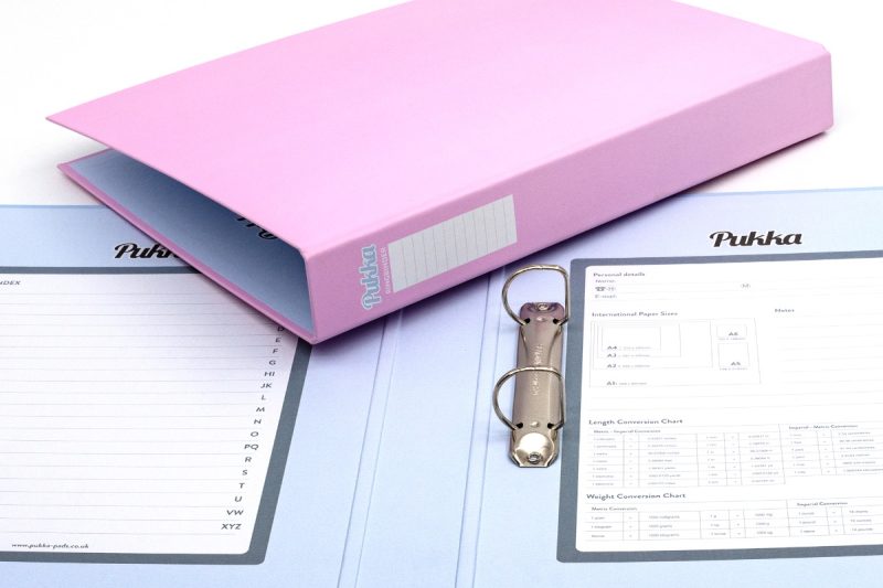 ring binders and file folders